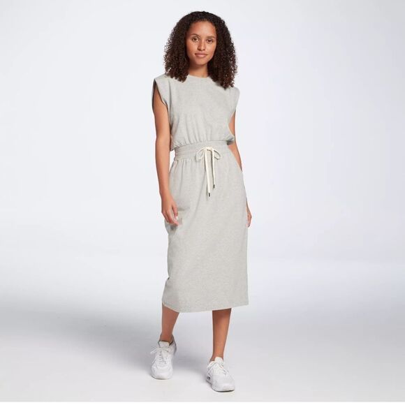 CALIA Women's Extended Shoulder Midi Dress Gray Sz S NWT - Picture 9 of 9